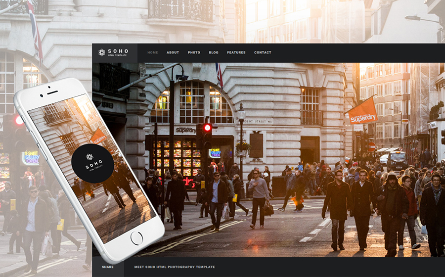 Soho - Photographer Portfolio Bootstrap Template