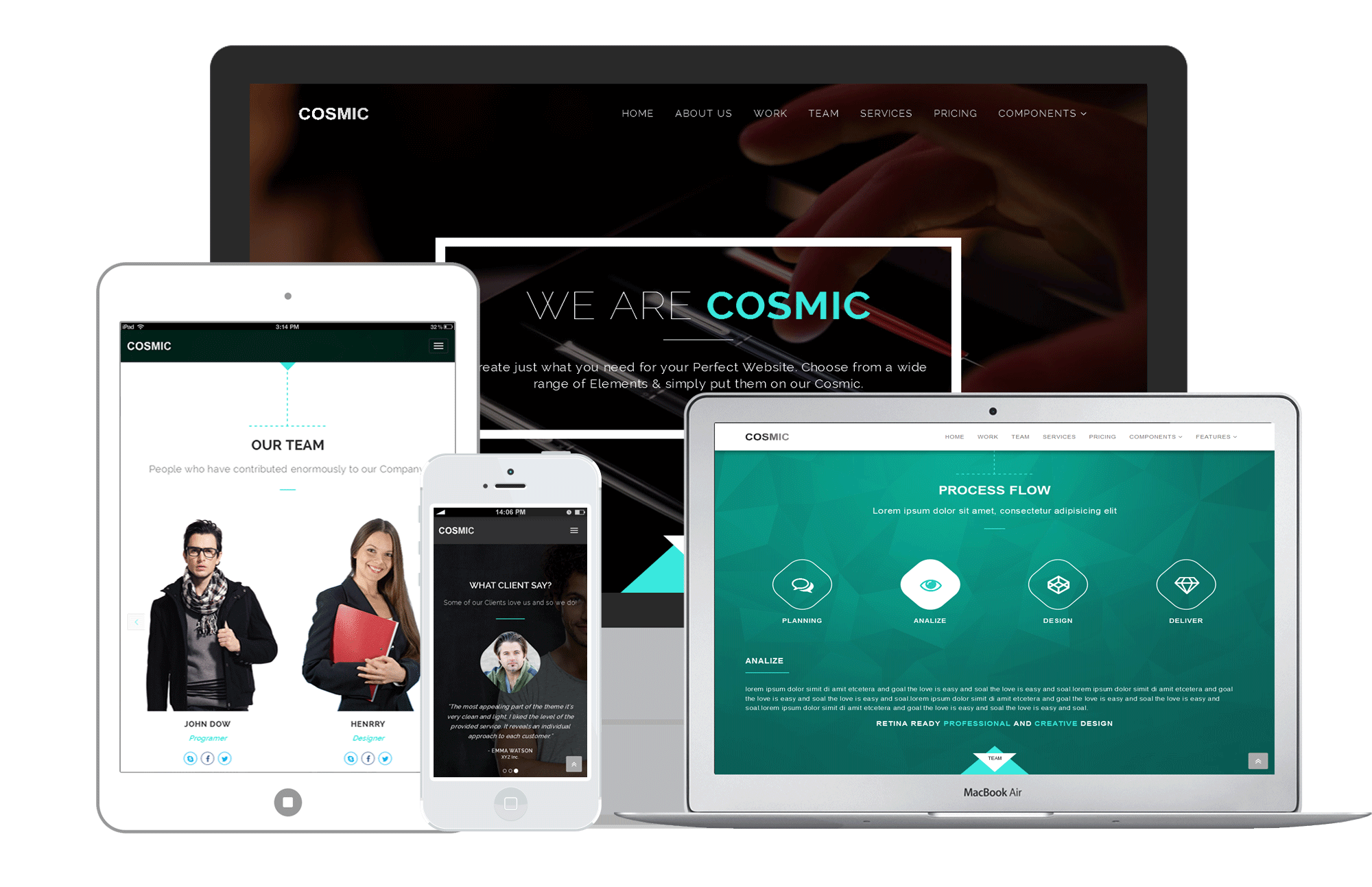 Bootstrap template & theme COSMIC