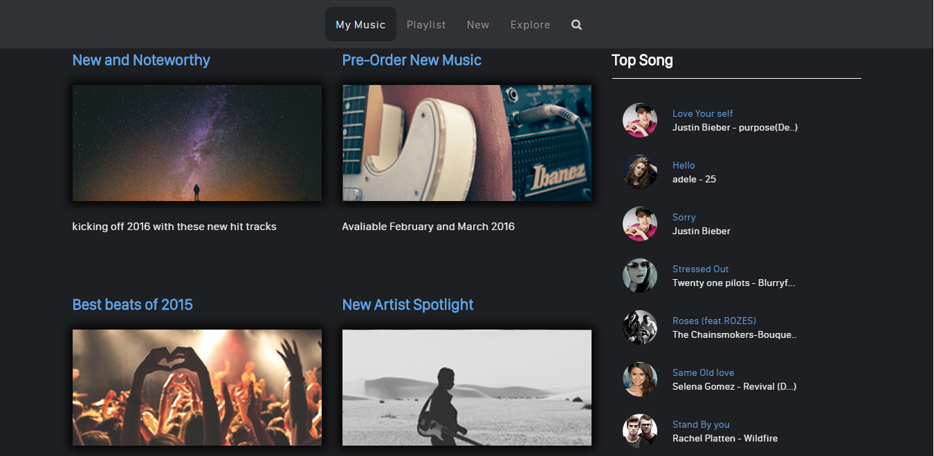 Bootstrap template & theme My Music: All About Musical Stuff