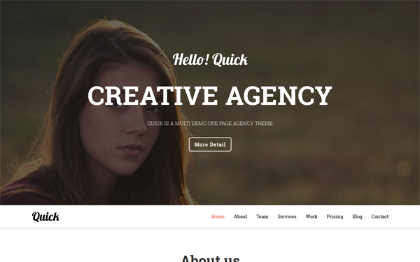 Bootstrap theme Quick - Agency & Portfolio - 6 Layouts
