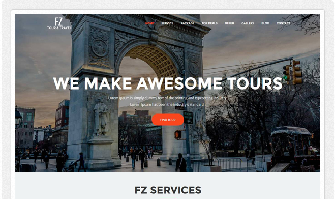 Bootstrap template FZ - Tour & Travel Agency Template