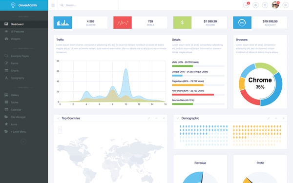 Bootstrap template cleverAdmin - Bootstrap Admin Template