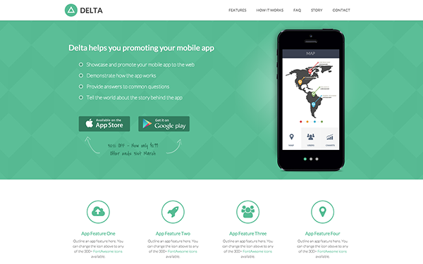 Bootstrap theme Delta | Promote Mobile App Effectively