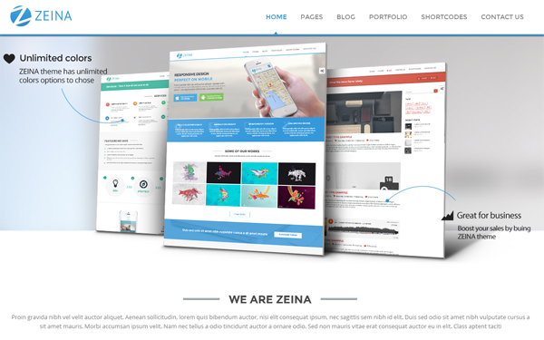 Bootstrap theme Zeina - Responsive Multipurpose Template