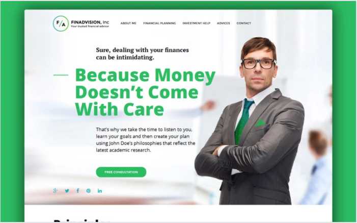 Bootstrap template Financial Advisor Responsive WordPress Theme