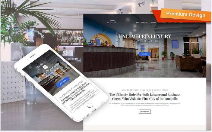 Bootstrap template Hotels Premium Moto CMS 3 Template