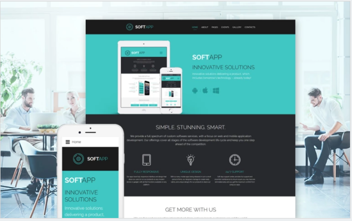 Bootstrap theme SoftApp - Software Company Responsive Joomla Template