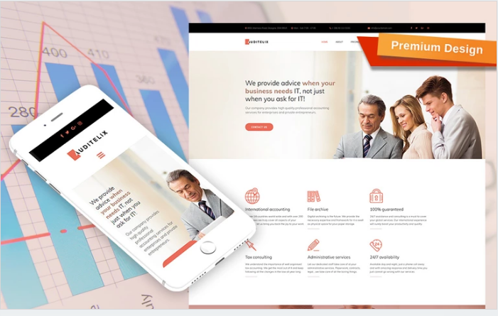 Bootstrap template Accounting Premium Moto CMS 3 Template