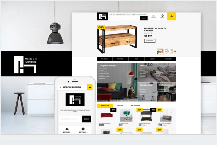 Bootstrap template Modern Furniture - Interior & Home Decor Responsive OpenCart Template