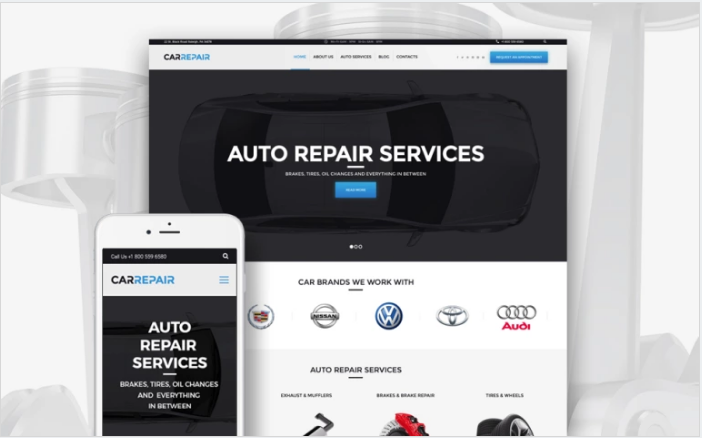Bootstrap template CarRepair - Auto Repair Services WordPress Theme