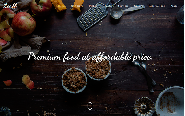 Bootstrap template Leaff - Premium Restaurant Theme