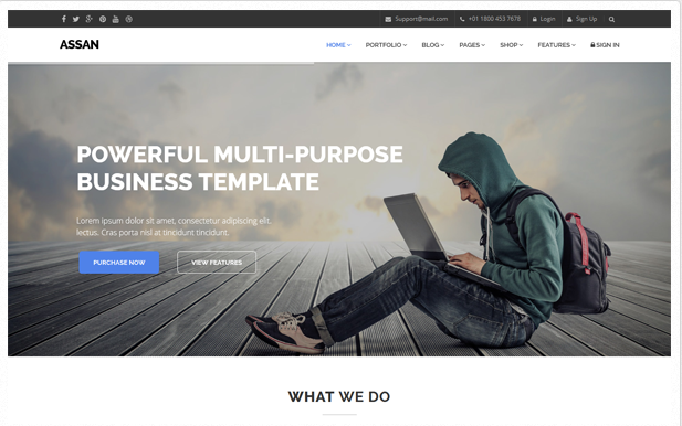 Bootstrap template Assan - Clean Multi-Purpose Template