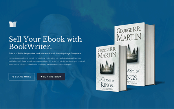 Bootstrap template BookWriter - Ebook Landing Page