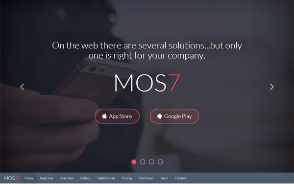 Bootstrap theme Mos7 - Responsive App Landing Page