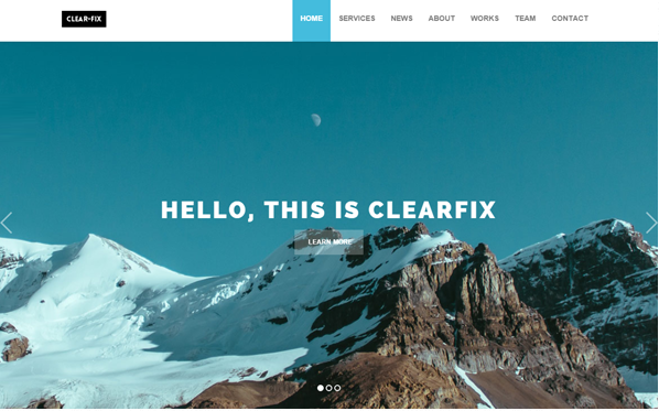 Bootstrap template Clearfix - One Page Theme