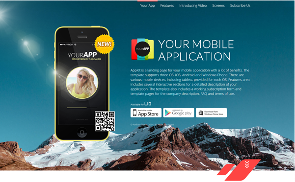 Bootstrap template AppKit - Landing Pages for Mobile App