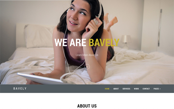Bootstrap theme Bavely - Responsive One Page Theme