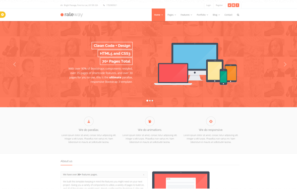 Bootstrap template Raleway | Mega Bootstrap Template