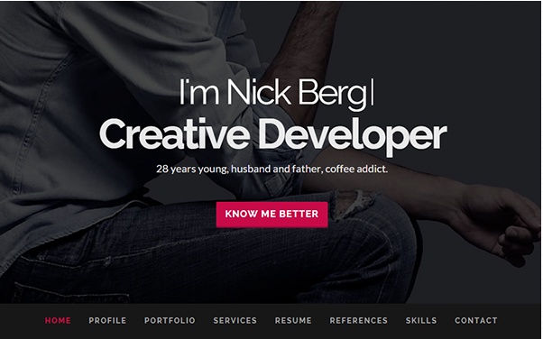 Bootstrap theme BERG - Creative Resume Template