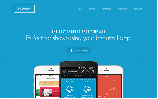 Bootstrap template Showapp - Premium App Showcase Template
