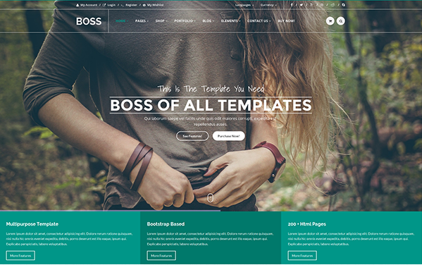 Bootstrap template BOSS - Multipurpose Template