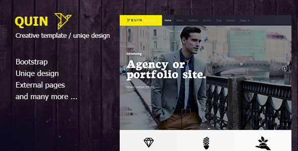 Bootstrap template  Quins - BS Creative Wordpress Themes
