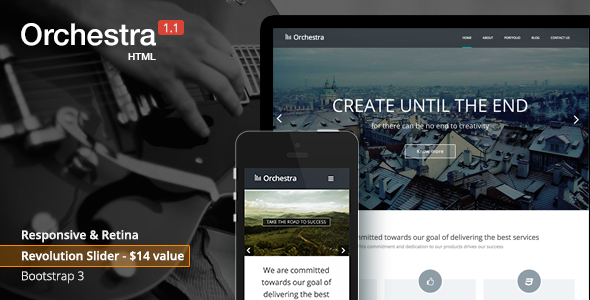 Bootstrap theme Orchestra - Responsive HTML template