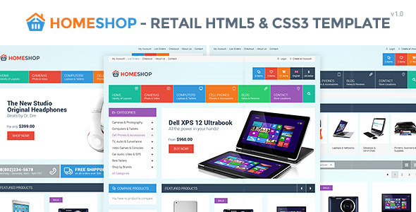 Bootstrap template Home Shop - Retail HTML5 & CSS3 Template