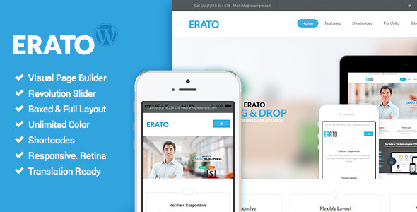 Bootstrap template Erato - Multipurpose WordPress Theme