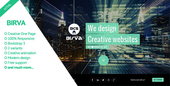 Bootstrap theme Birva - Creative One Page Theme