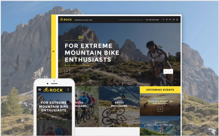 Bootstrap template Rock - Mountain Cycling Club Responsive Website Template