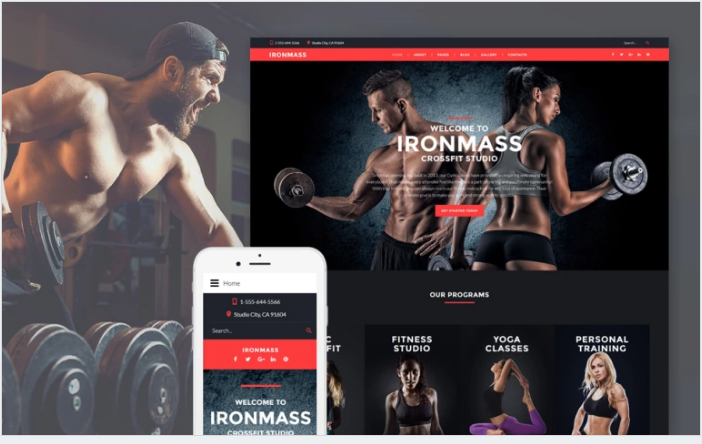 Bootstrap theme IronMass - Fitness Joomla Template