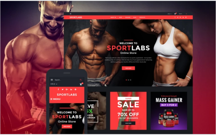 Bootstrap template SportLabs WooCommerce Theme