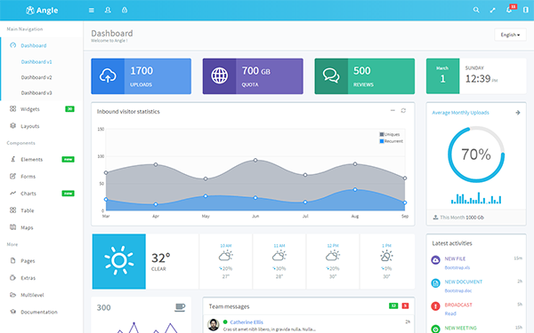 Bootstrap theme Angle Bootstrap Admin Template