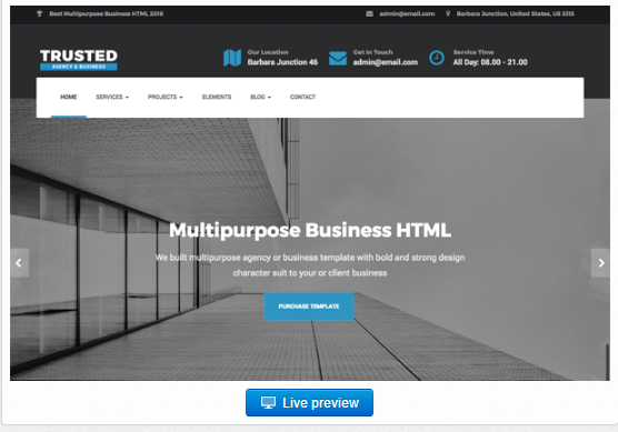 Bootstrap template TRUSTED - Multipurpose Business & Agency