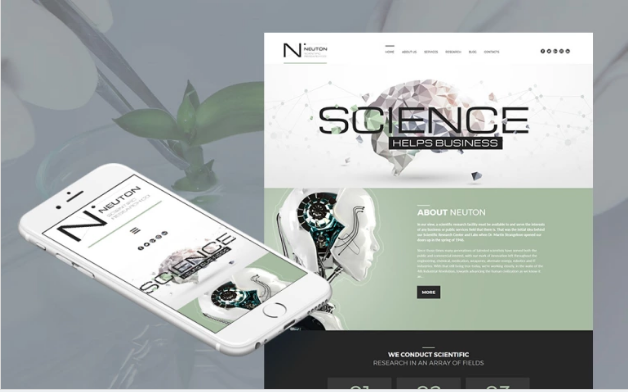 Bootstrap template Science Lab Responsive Moto CMS 3 Template