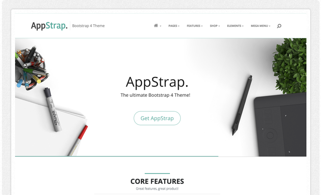 Bootstrap theme AppStrap - Responsive Bootstrap 4 Theme