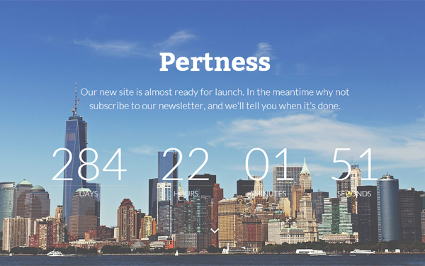 Bootstrap template Pertness - Coming Soon Template