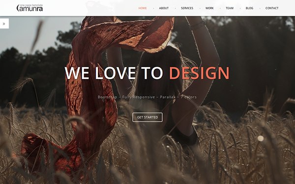 Bootstrap template Amunra - One Page Parallax