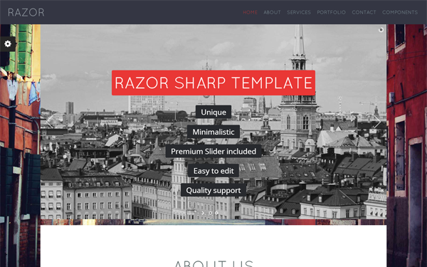 Bootstrap theme RAZOR - Corporate One Page HTML Template