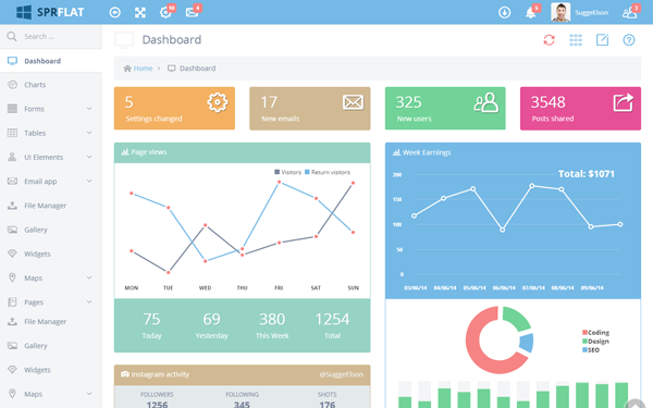 Bootstrap template Sprflat - Responsive Admin Template