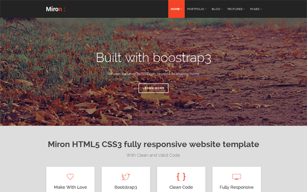 Bootstrap theme Miron - Multipurpose Website Template