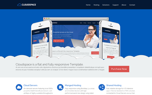 Bootstrap template Cloud Space - Cloud Hosting Theme