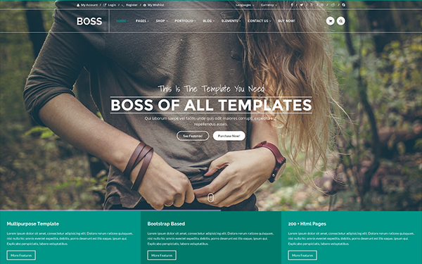 Bootstrap theme BOSS - Multipurpose Template