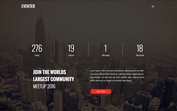 Bootstrap theme Eventer | Event Landing Page