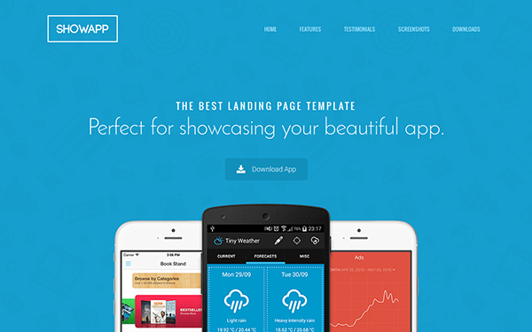 Bootstrap theme Showapp - Premium App Showcase Template