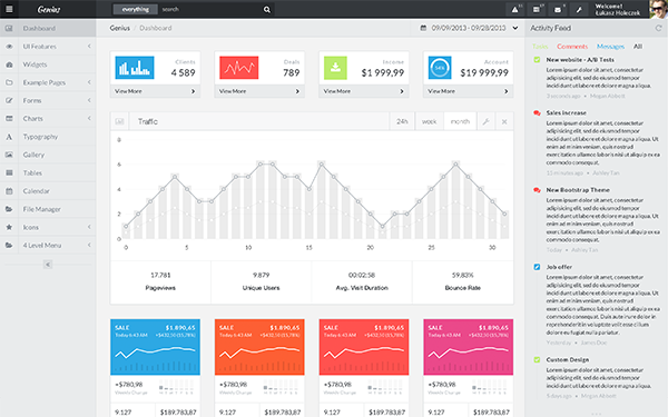Bootstrap template Genius Bootstrap Admin Template