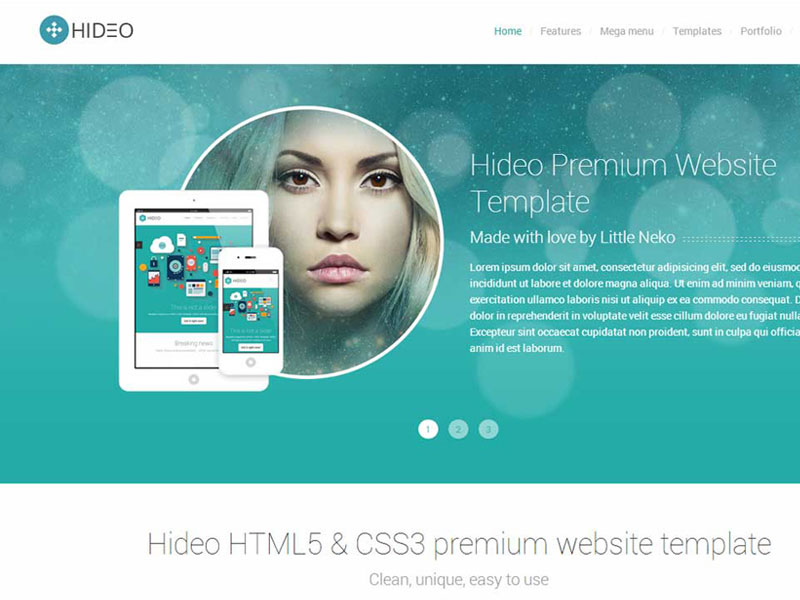 Bootstrap theme  Hideo | HTML5 Bootstrap Website Template