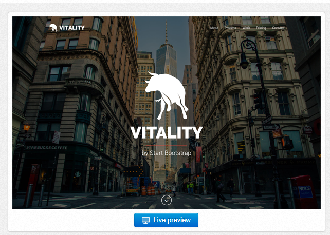 Bootstrap theme Vitality - One Page Bootstrap 4 Theme