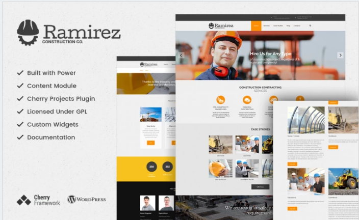 Bootstrap template Ramirez - Architecture & Construction Company WordPress Theme